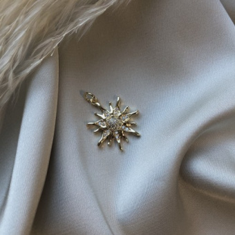 Солнце с циркониями mini, 20*19 мм