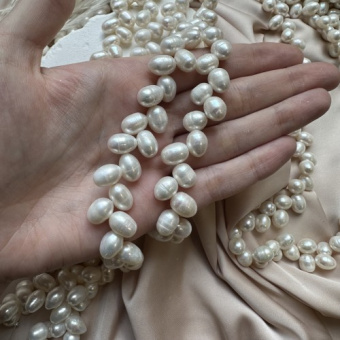 Жемчуг натуральный «Елочка», 9*8 мм, 18 см нить