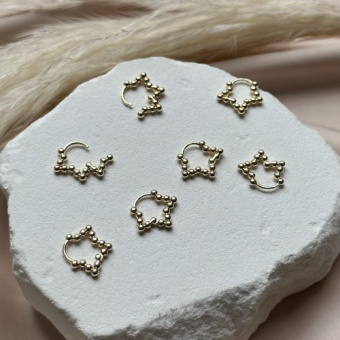Серьги-бублики "Звезды", 17*14 мм, позолота