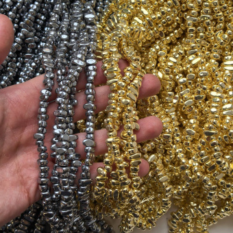 Гематит неправильной формы "Гравий", 3*7 мм, нить