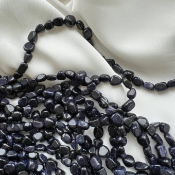 Натуральный авантюрин, галтовка, 6 мм, нить