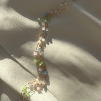 Цепь с цветным хрусталем, 0.5 мм, 50 см