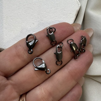 Карабин ювелирный "Черненый", 16*10/12*5 мм, штука