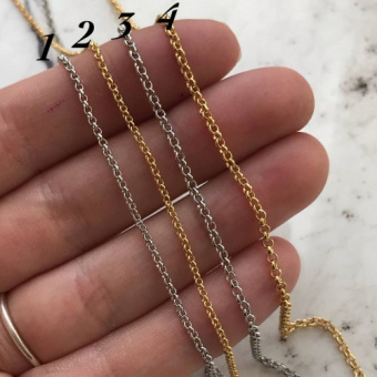 Цепь 1мм-2мм родирование/позолота