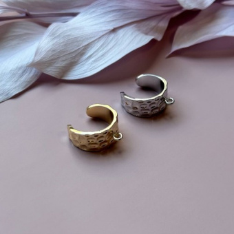 Основа для кольца с петлёй "Мятая", 9 мм