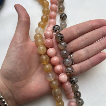 Натуральные камни, гладкая бусина, 12 мм, штука