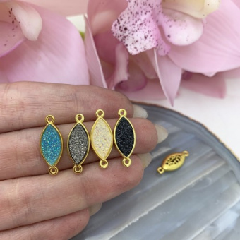 «Друза кварца», коннектор в позолоте 24К