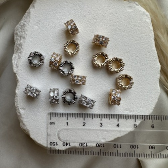 Спейсер с циркониями в 2 ряда, 9*5 мм