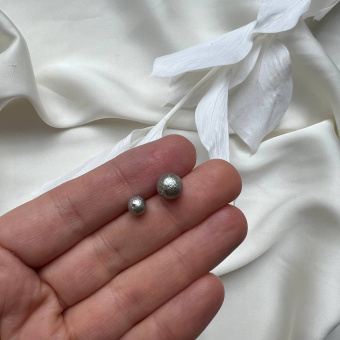 Матовый жемчуг майорка «Серебро», фактурная бусина, 4,8 мм