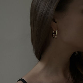 Серьги-бублики в стиле Dior, 25*11 мм, позолота