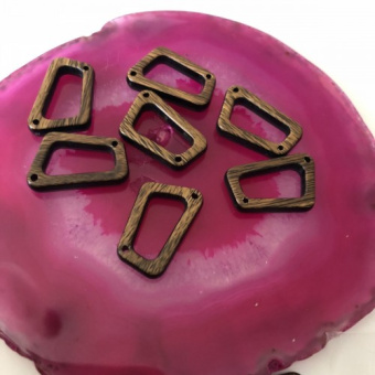 Бусина из пластика, Имитация дерева, Неровный Прямоугольник. 17*27мм.