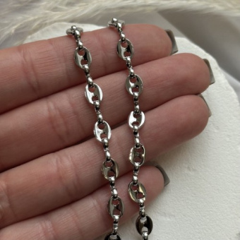 Цепь "Овальное звено" с отверстиями, 6*8 мм, родирование