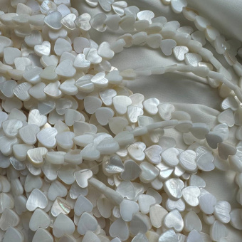 Бусина "Сердце", перламутр, 8 мм, штука