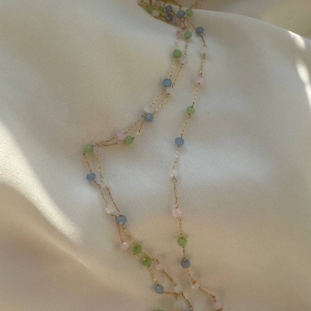 Цепь с цветным хрусталем, 0.5 мм, 50 см