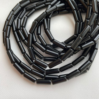 Черный агат, трубочка 12*4 мм, штука