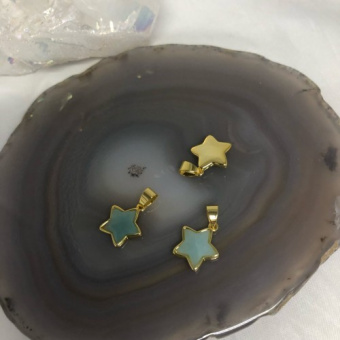 Подвеска "Звезда", Амазонит, 16мм