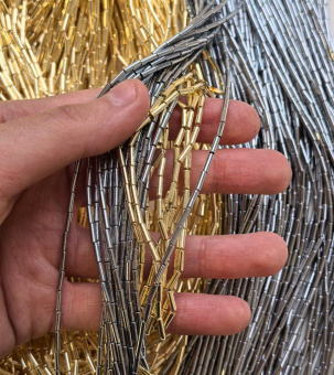 Гематит "Трубочка mini", 5.6*1.6 мм, нить