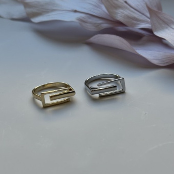 Кольцо безразмерное «Геометричное», 7*17 мм