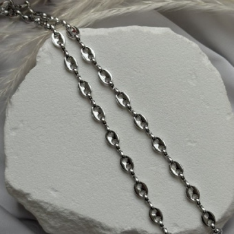 Цепь "Овальное звено" с отверстиями, 6*8 мм, родирование