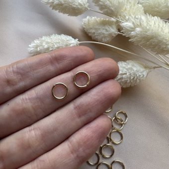 Кольцо соединительное 8 мм, толщина 1 мм, позолота, штука