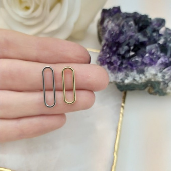 Ювелирный элемент "Овал маленький" в позолоте 24К/ серебре