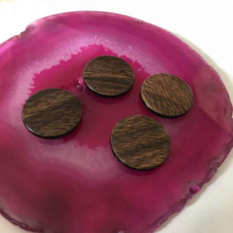 Бусина из пластика, Имитация дерева, Плоский Круг. 25мм.