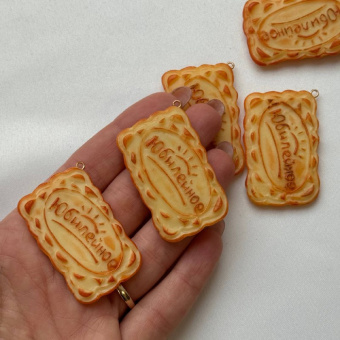Подвеска "Печенье Юбилейное", 47*29 мм
