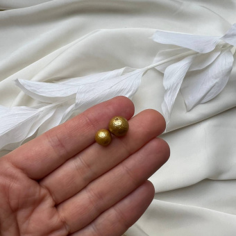 Матовый жемчуг майорка «Золото», фактурная бусина, 8,10 мм