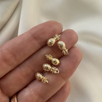 Подвеска «Ананас» 12мм, позолота 24К