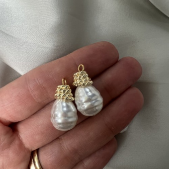 Подвеска с искусственным жемчугом 22*12 мм