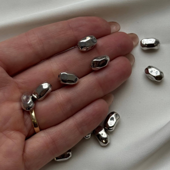 Бусина "Мятая", 12*7 мм