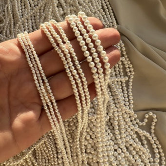Жемчуг Майорка, глянцевый, 2/3/4 мм, нить