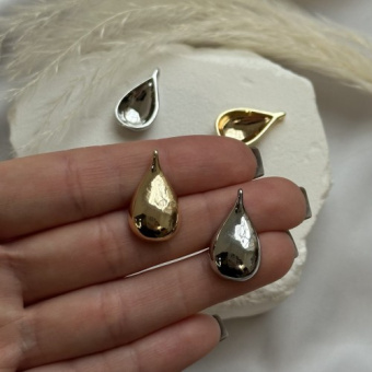 Подвеска "Капля металла", 24*14 мм