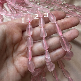 Розовый кварц, бусины разных форм, 11-19 мм, штука