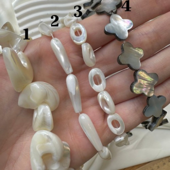 Натуральный перламутр разных форм, поштучно
