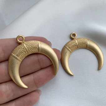 Подвеска "Луна", Итальянская фурнитура, 43*38мм