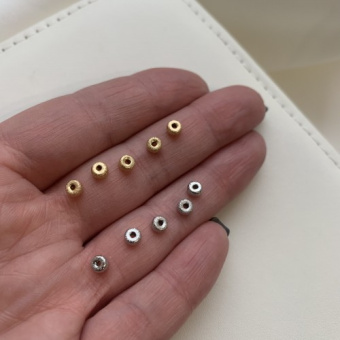 Бусина ювелирная "Фактурная", 5 мм, позолота