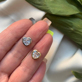 Бусина с цирконием "Сердце", 7*6 мм