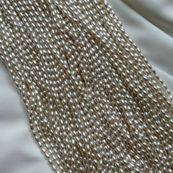 Жемчуг Майорка "Рис", 4.5*3 мм, нить