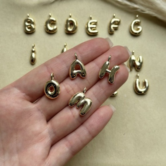 Подвеска "Буква объемная", 18*15 мм, позолота