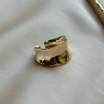 Кольцо "Мятое широкое", 13 мм, разъемное, позолота