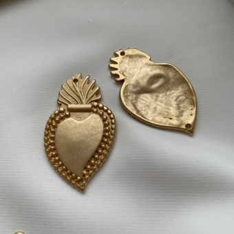 Коннектор «Сердце», Итальянская фурнитура, позолота
