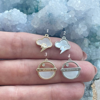 Подвеска перламутр "Планета" и "Тучка"