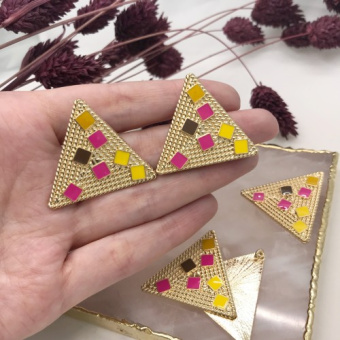 Подвеска "Разноцветный треугольник" 33*38мм