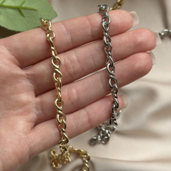 Цепь "Бесконечность", позолота/родирование, 50 см