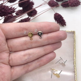 Швензы под вклейку в родии/позолоте 24К 6мм