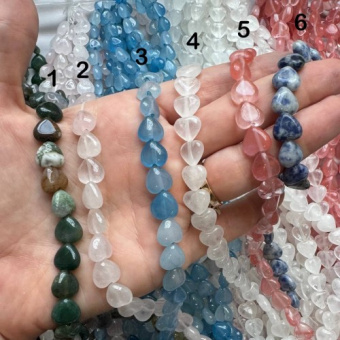 Натуральные камни "Сердце mini", 9*10 мм, штука