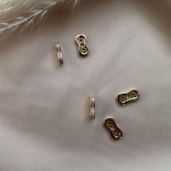 Разделитель на 3 нити с циркониями, 13*7 мм, позолота